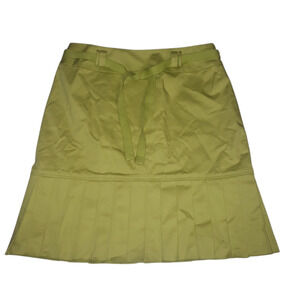 Carlisle Lime Green Pleated Mini Skirt Size 4 – Belted Y2K Preppy Summer Lined
